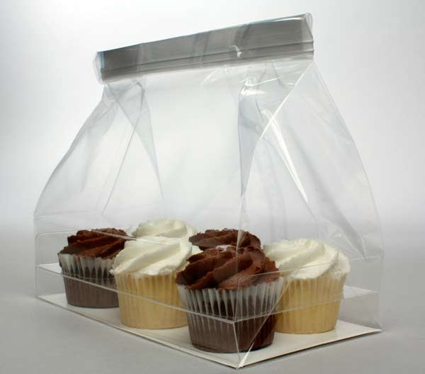 Cupcake Zakken voor 6 Mini Cupcakes 17.8x10.5x22.9cm (100 Stuks) [CBG7]