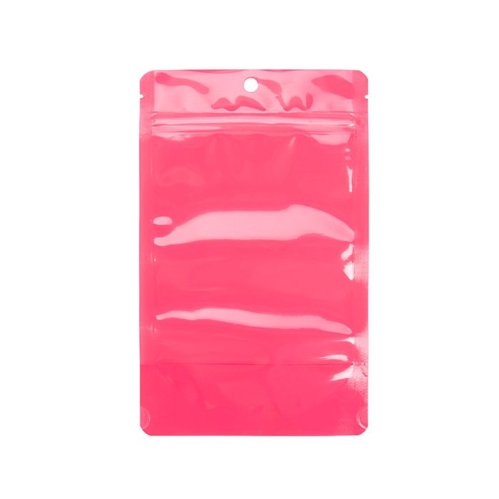 Stazakken Neon Roze 13x7.9x20.6 cm met Rond ophanggat (100 stuks) [ZBGN3PK]