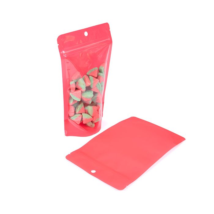 Stazakken Neon Watermeloen 13x7.9x20.6 cm met Rond ophanggat (100 stuks) [ZBGN3W]