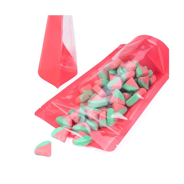 Stazakken Neon Watermeloen 13x7.9x20.6 cm met Rond ophanggat (100 stuks) [ZBGN3W]
