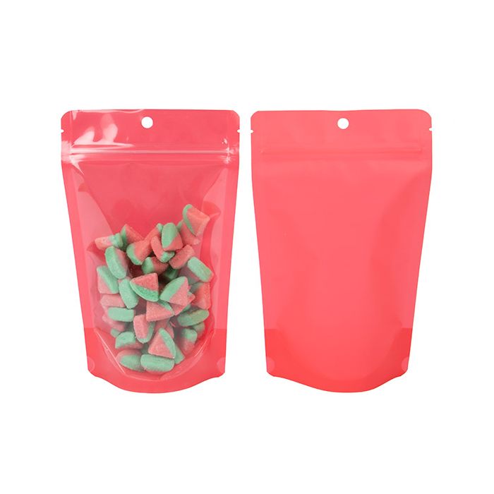 Stazakken Neon Watermeloen 13x7.9x20.6 cm met Rond ophanggat (100 stuks) [ZBGN3W]