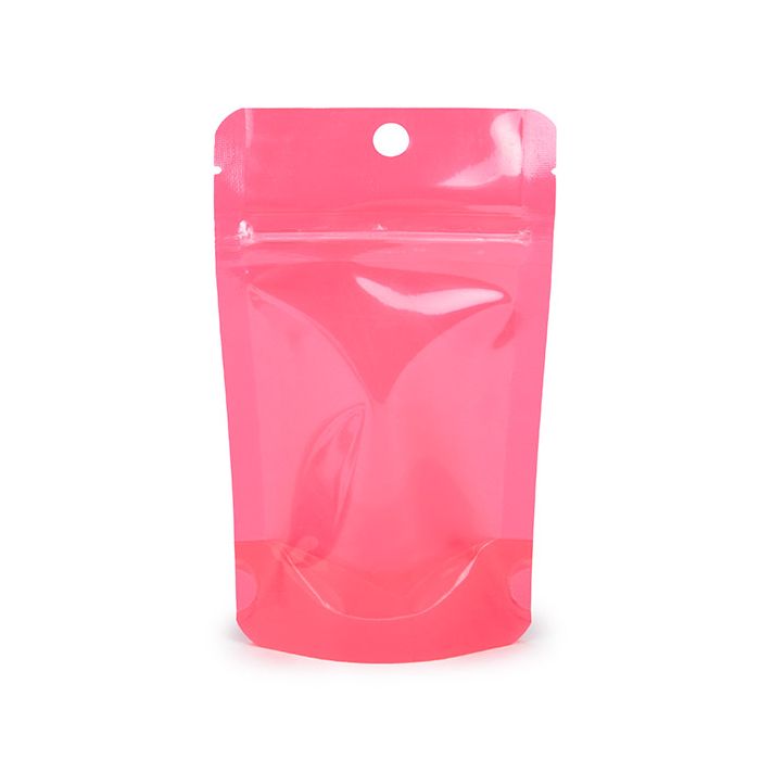Stazakken Neon Roze 7.9x5.1x13 cm met Rond ophanggat (100 stuks) [ZBGN1PK]