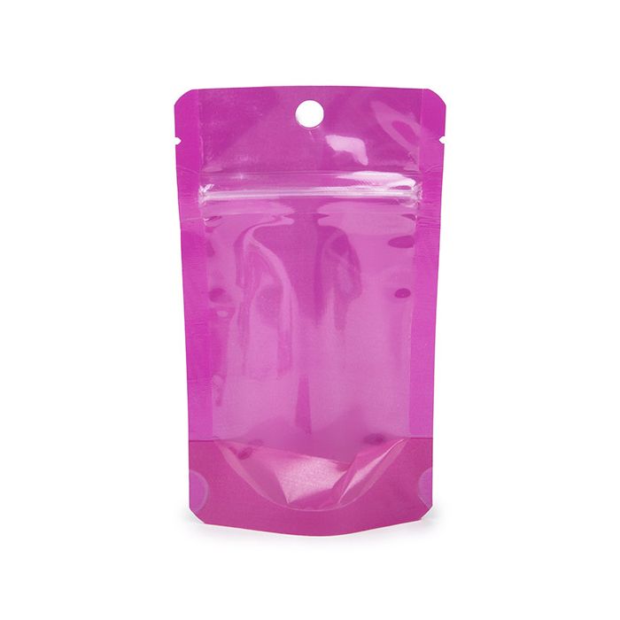 Stazakken Neon Paars 7.9x5.1x13 cm met Rond ophanggat (100 stuks) [ZBGN1PR]