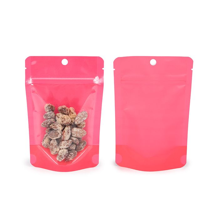 Stazakken Neon Roze 10.2 x6x15.2 cm met Rond ophanggat (100 stuks) [ZBGN2PK]
