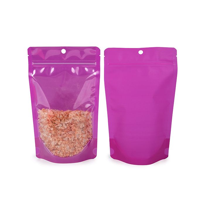 Stazakken Neon Paars 13x7.9x20.6 cm met Rond ophanggat (100 stuks) [ZBGN3PR]