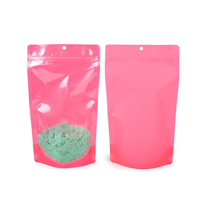 Stazakken Neon Roze 17.1x8.9x28.6 cm met Rond ophanggat (100 stuks) [ZBGN4PK]