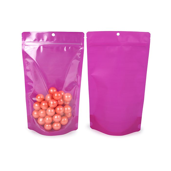 Stazakken Neon Paars 17.1x8.9x28.6 cm met Rond ophanggat (100 stuks) [ZBGN4PR]
