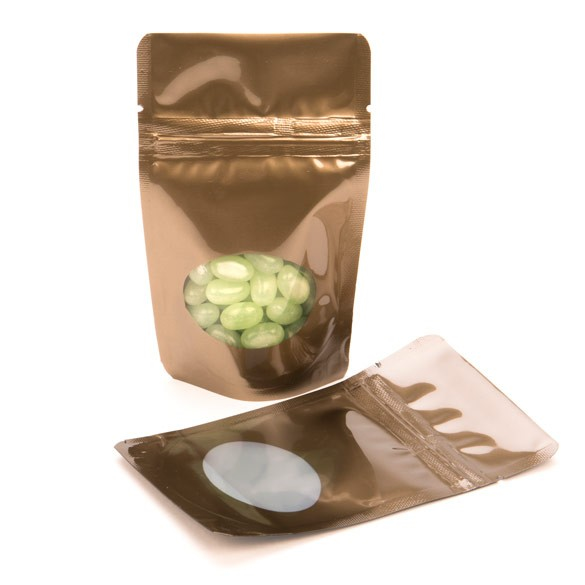 Stazakken Brons met ovaal Venster 8x5x13cm | 28 gram (100 stuks) [ZBGO1BZ]