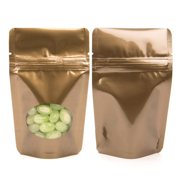 Stazakken Brons met ovaal Venster 8x5x13cm | 28 gram (100 stuks) [ZBGO1BZ]