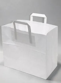 Paper Carrier Bags 32x22x25cm White Kraft 80 g/qm