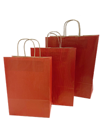 Paper Carrier Bags dark Red 26+12x35cm Kraft 90 grams