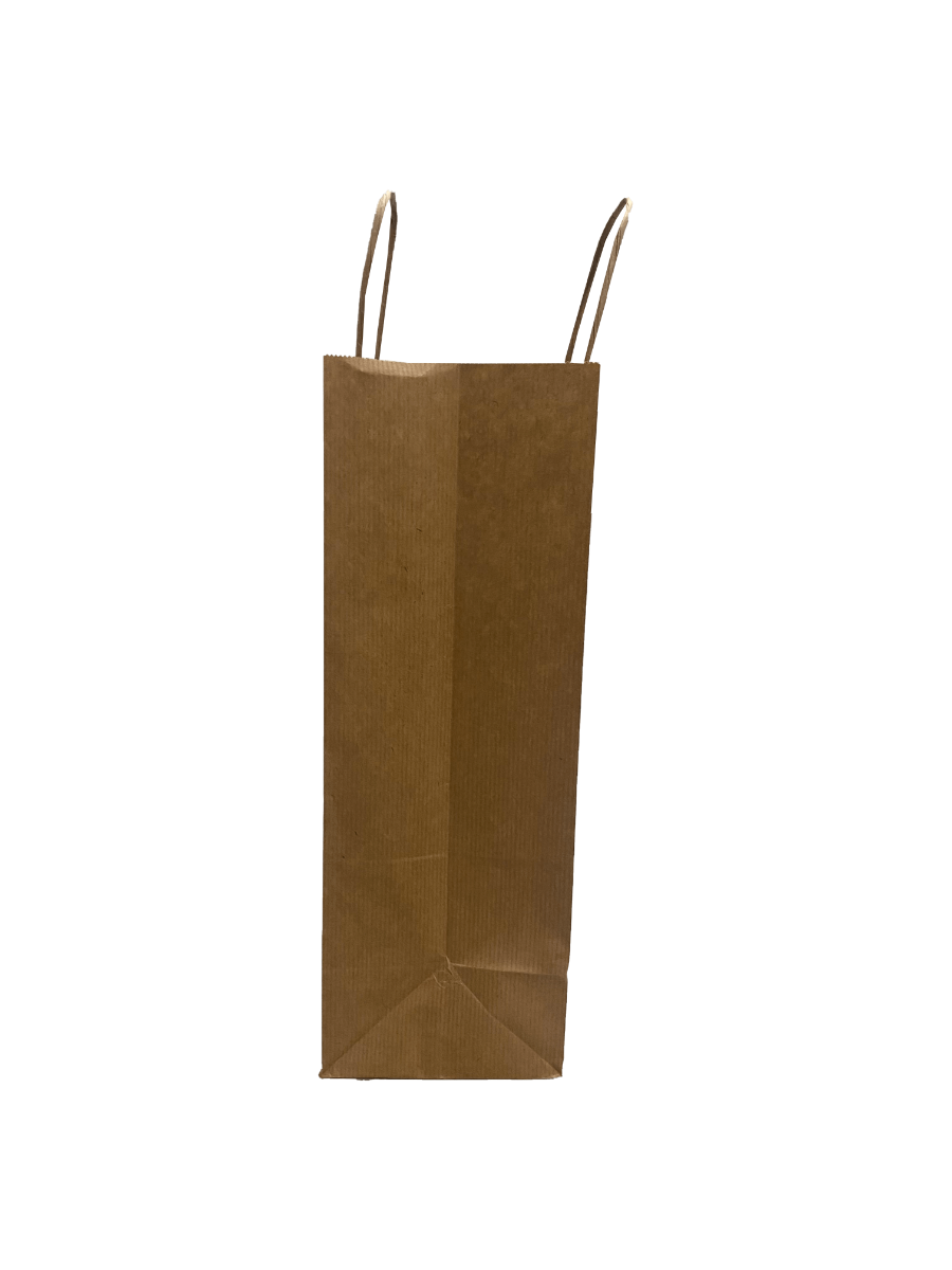 Draagtassen Papier Bruin 26x12x35cm Kraft Papier 90 grams met gedraaid handvat (50 stuks) [PAMB2635]