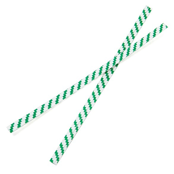 Bindstrips 10,2x0,4cm Papier Wit/Groen gestreept (1000 stuks) [TT4WGS]
