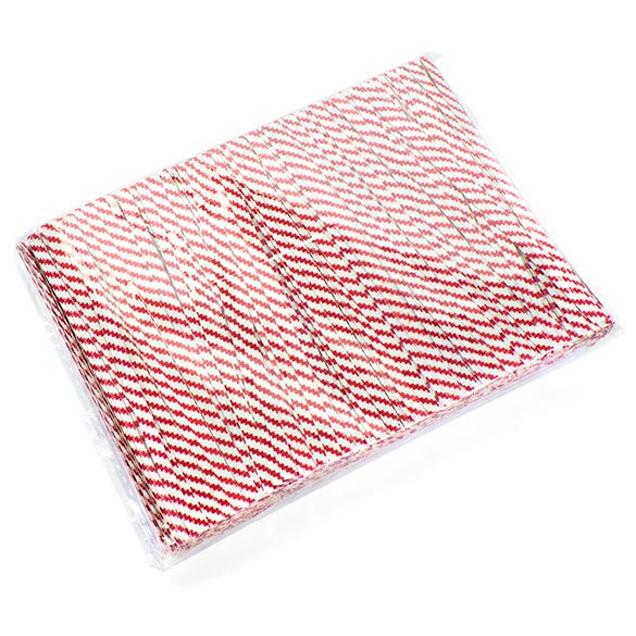 Bindstrips 10,2x0,4cm Papier Wit/Rood gestreept (1000 stuks) [TT4WRS]