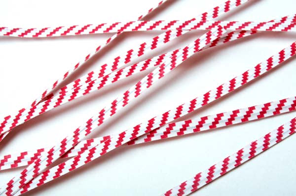 Bindstrips 10,2x0,4cm Papier Wit/Rood gestreept (1000 stuks) [TT4WRS]