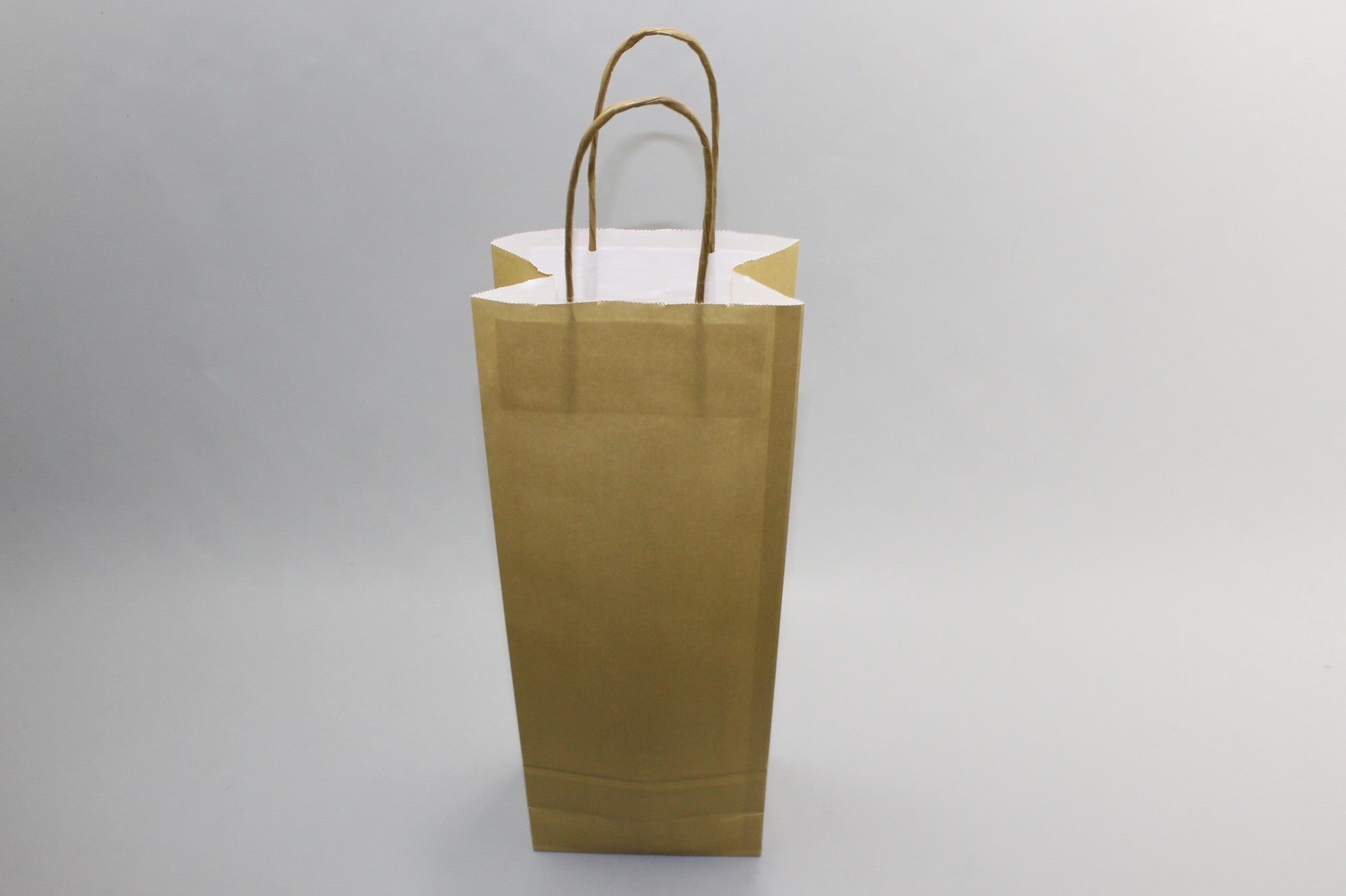 Draagtassen voor Flessen Goud 14x8x39cm Kraft papier 110 g/m (50 stuks) [PAWF1439GO]