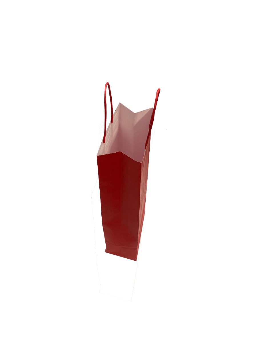 Draagtassen voor Flessen Rood 14x8x39cm Kraft papier 110 g/m (50 stuks) [PAWF1439R]