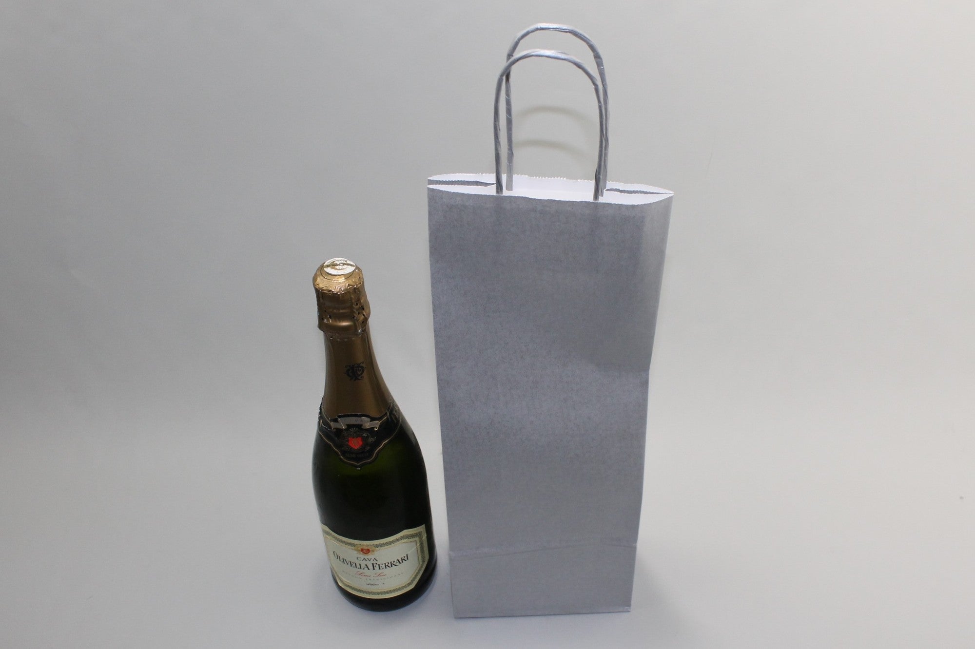 Carrier Bags for Bottles Silver 14x8x39cm Kraft 110 g/m