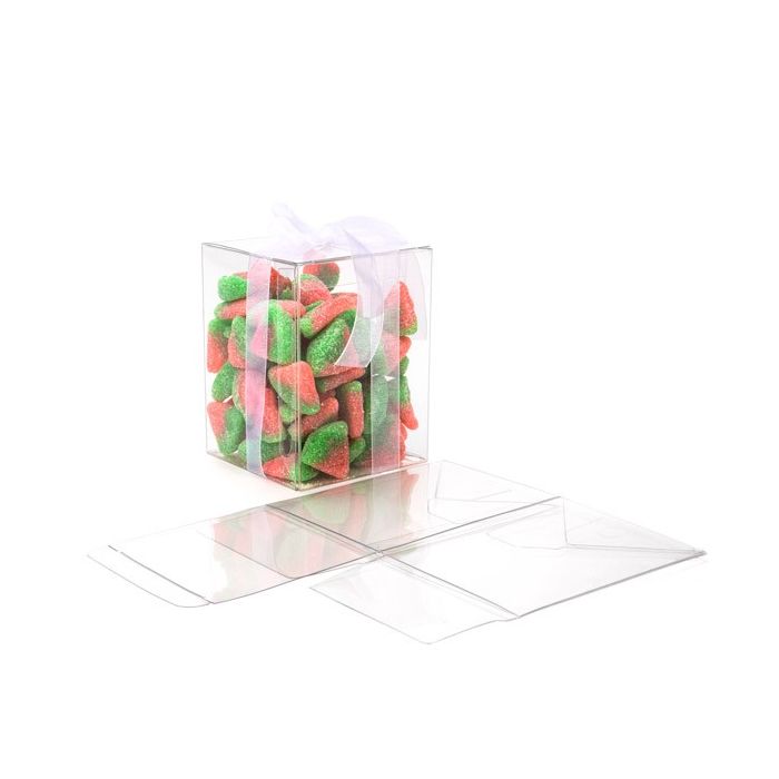 Plastic Doosjes 7,6x7,6x10,2cm Kristalhelder met Autolock Bodem (25 stuks) [PLB102]