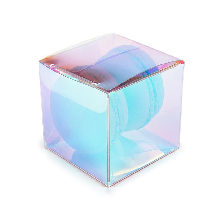 Plastic Gift Boxes 5,1x5,1x5,1 cm Iridescent with Autolock Bottom