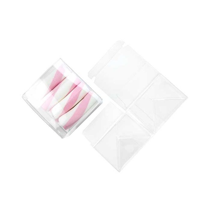 Plastic Doosjes 8,9x8,3x6cm Kristalhelder met Autolock Bodem (25 stuks) [PLB115]
