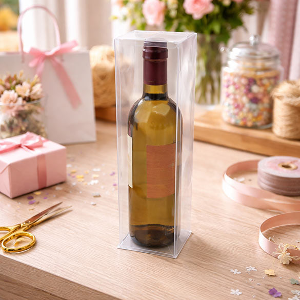 Plastic Doosjes voor Flessen Transparant 8x8x32cm (25 stuks) [PLB176]