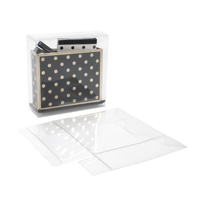 Plastic Doosjes 14,3x5,1x14,3cm Voedselveilig Autolock Bodem (25 stuks) [PLB197]