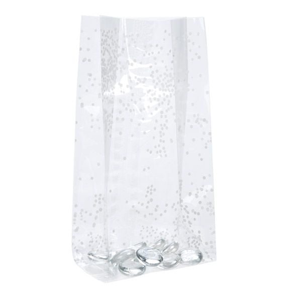 Bedrukte Zakken Stipjes Wit 10,2x6,4x24,1cm met zijvouw (100 stuks) [G4SW]