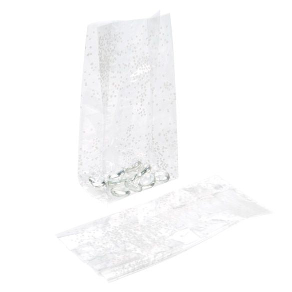 Bedrukte Zakken Stipjes Wit 10,2x6,4x24,1cm met zijvouw (100 stuks) [G4SW]