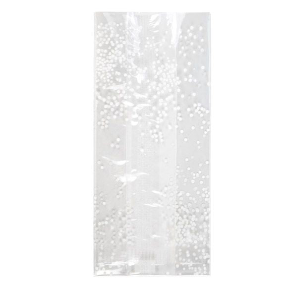 Bedrukte Zakken Stipjes Wit 10,2x6,4x24,1cm met zijvouw (100 stuks) [G4SW]