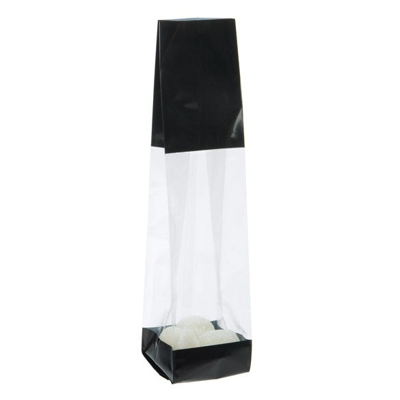 Bedrukte Zakken Zwart 5,1x4,8x24,1cm met zijvouw (100 stuks) [G1BK]