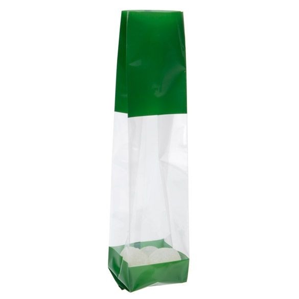 Bedrukte Zakken Groen 5,1x4,8x24,1cm met zijvouw (100 stuks) [G1GR]