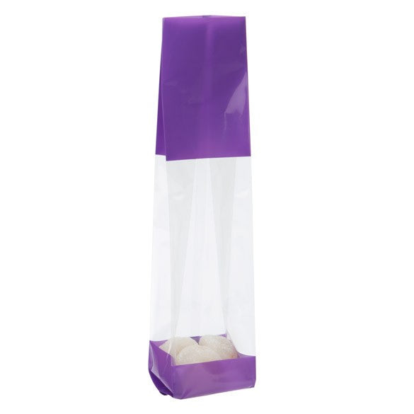 Bedrukte Zakken Paars 5,1x4,8x24,1cm met zijvouw (100 stuks) [G1PL]