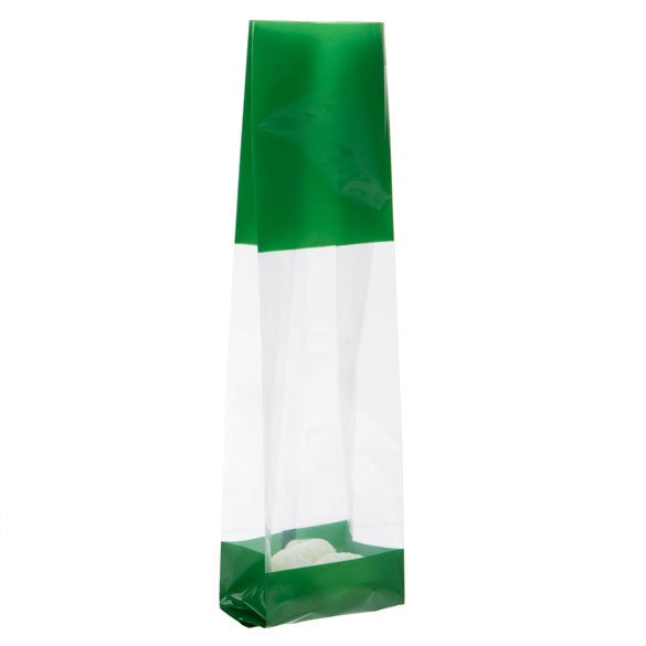 Bedrukte Zakken Groen 6,7x4,8x27,3cm met zijvouw (100 stuks) [G2GR]