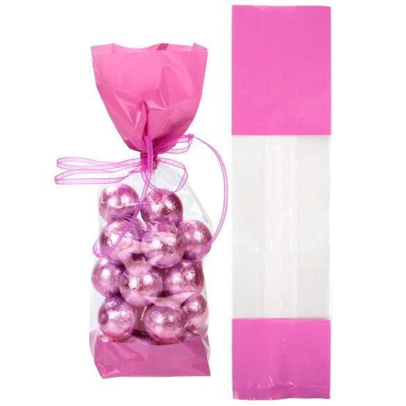 Bedrukte Zakken Roze 6,7x4,8x27,3cm met zijvouw (100 stuks) [G2PK]