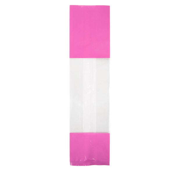 Bedrukte Zakken Roze 6,7x4,8x27,3cm met zijvouw (100 stuks) [G2PK]
