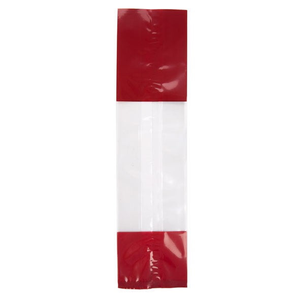 Bedrukte Zakken Rood 6,7x4,8x27,3cm met zijvouw (100 stuks) [G2RD]