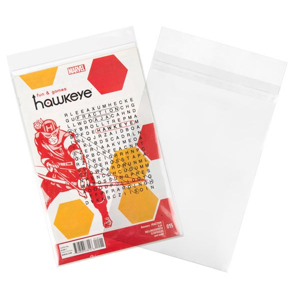 Zakken voor Stripboeken 17,5x26 + 3cm met beschermende sluiting (100 stuks [COMIC1PC]