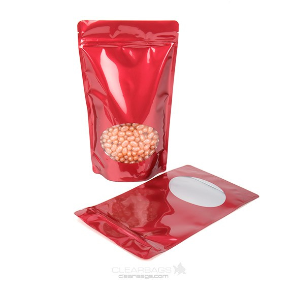 Stazakken Rood met ovaal Venster 17x9x28,5cm | 340 gram (100 stuks) [ZBGO4R]