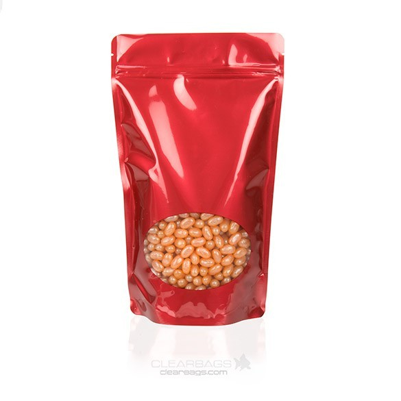 Stazakken Rood met ovaal Venster 17x9x28,5cm | 340 gram (100 stuks) [ZBGO4R]