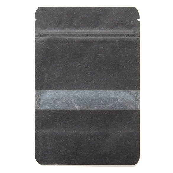 Stazakken Rijstpapier Zwart met Venster 10,2x6x15,2cm | 57 gram (100 stuks) [ZBGR2B]