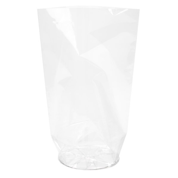 Plastic Zakken Ronde Bodem 10,2x25,4cm 40 Micron en met witte Kaart (50 stuks) [RPBG4]