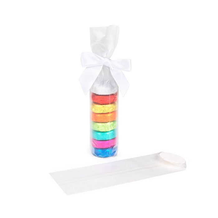 Frosted Plastic Zakken ronde Bodem 5,1x25,4 cm Met Papieren Kaart (50 stuks) [RPBGF1]