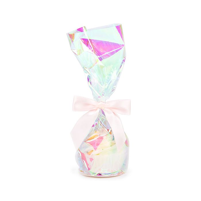 Plastic Bags round Bottom Iridescent 8,3x25,4 cm with paper insert