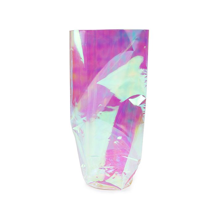 Plastic Zakken Iridescent Ronde Bodem 8,3x25,4 cm met Papieren Kaart (50 stuks) [RPBGH3]
