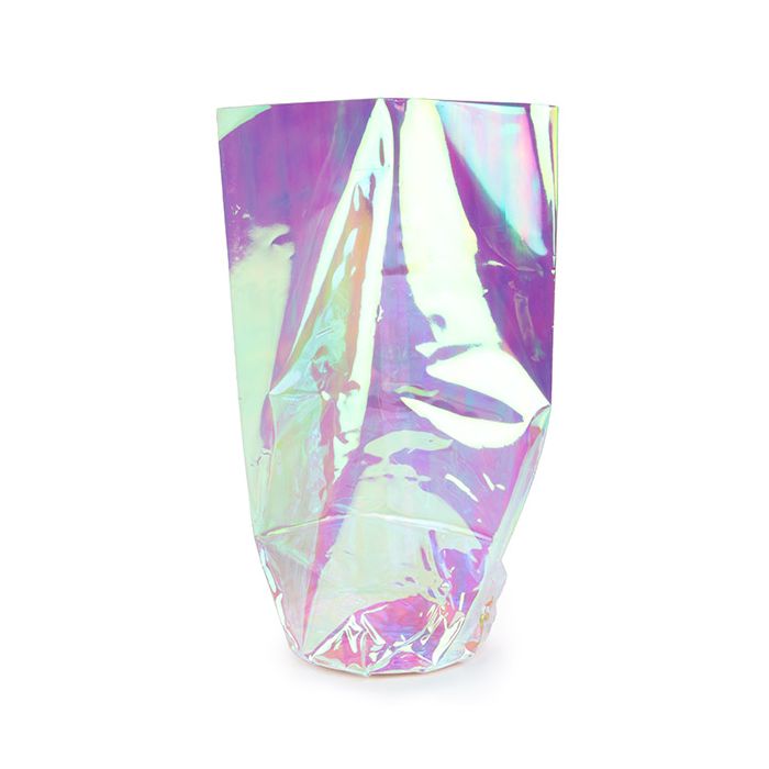 Plastic Zakken Iridescent Ronde Bodem 10,2x25,4 cm met Papieren Kaart (50 stuks) [RPBGH4]
