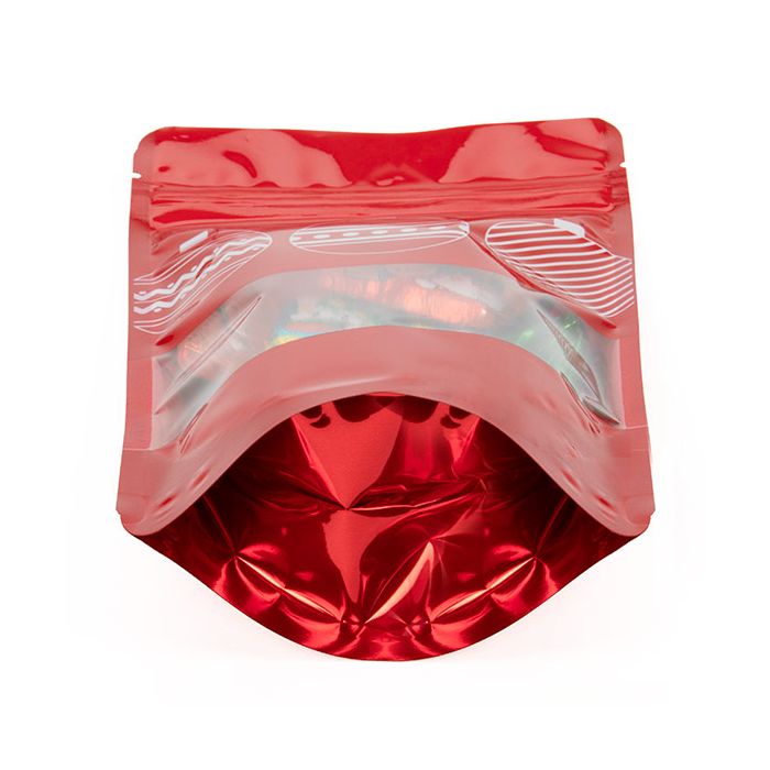 Stazakken rood met kerstballen bedrukking 13 x 7.9 x 20.6 cm (25 stuks) [ZBGW3O]