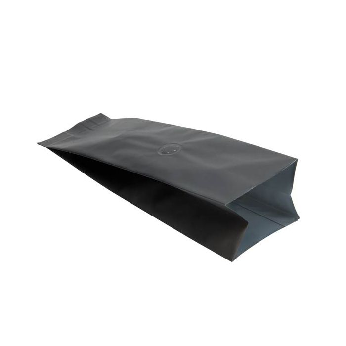 Koffiezakjes Mat Zwart met Ventiel 8x6x26cm 285 gram (50 stuks) [SGC1BM]