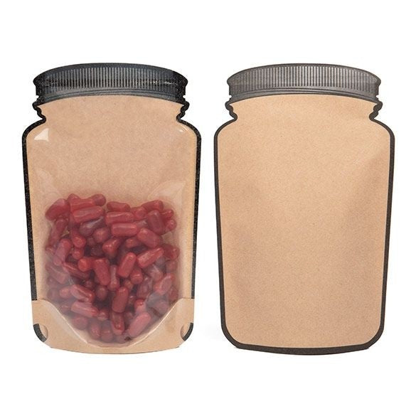 Stazakken Kraft pot vorm met transparante voorzijde 13x7.6x20.6cm (100 stuks) [SP3KC]