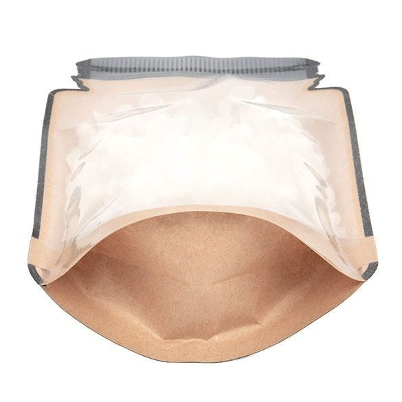 Stazakken Kraft pot vorm met transparante voorzijde 15.2x7.9x25.4cm (100 stuks) [SP7KC]